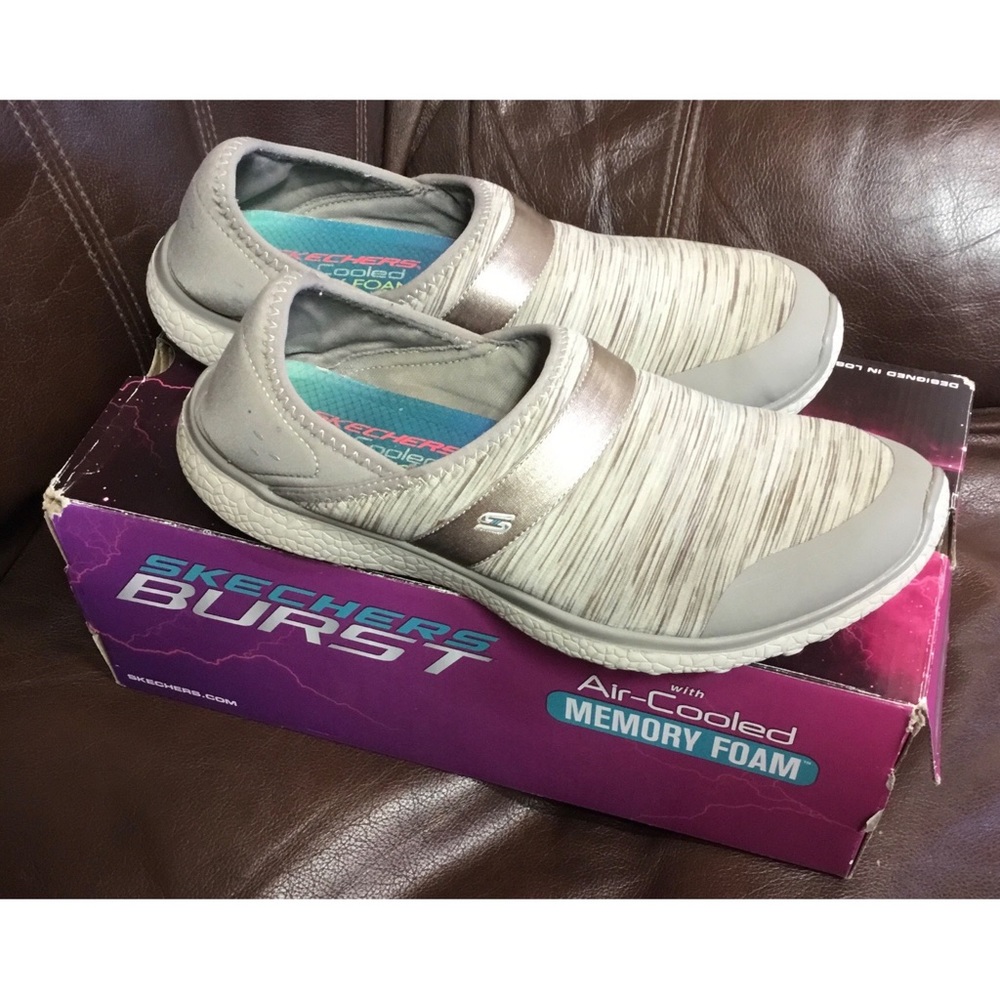 Ladies Size 9 Skechers Burst Air-Cooled Memory Foam Slip-On Shoes with Box